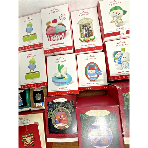 Hallmark Keepsake Ornament Lot 20 New in Box Never Used Dad Baby Grandson Son - Picture 4 of 8